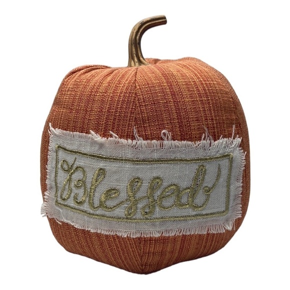 Handmade Harvest Pumpkin Patch Work Blessed Jack-O-Lantern - Picture 1 of 10